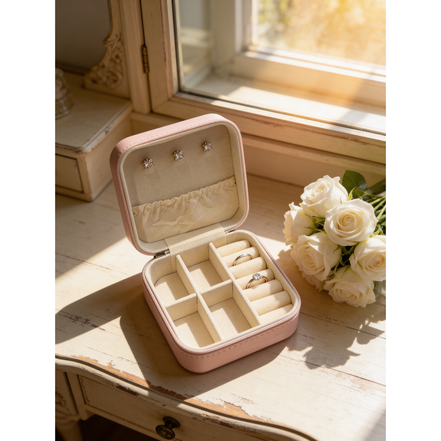 Compact Travel Jewelry Storage Case – Elegant Horse Design