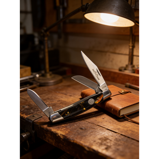 Three Blade Folder – Black Pearl Handle 101mm