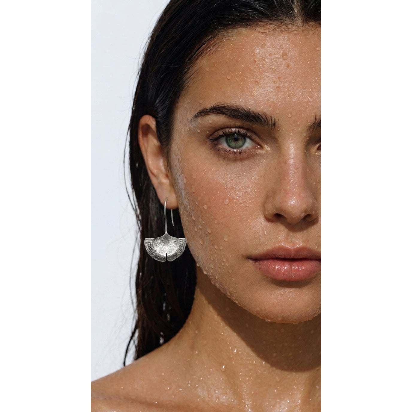 Sterling Silver Whale Tail Hook Earrings