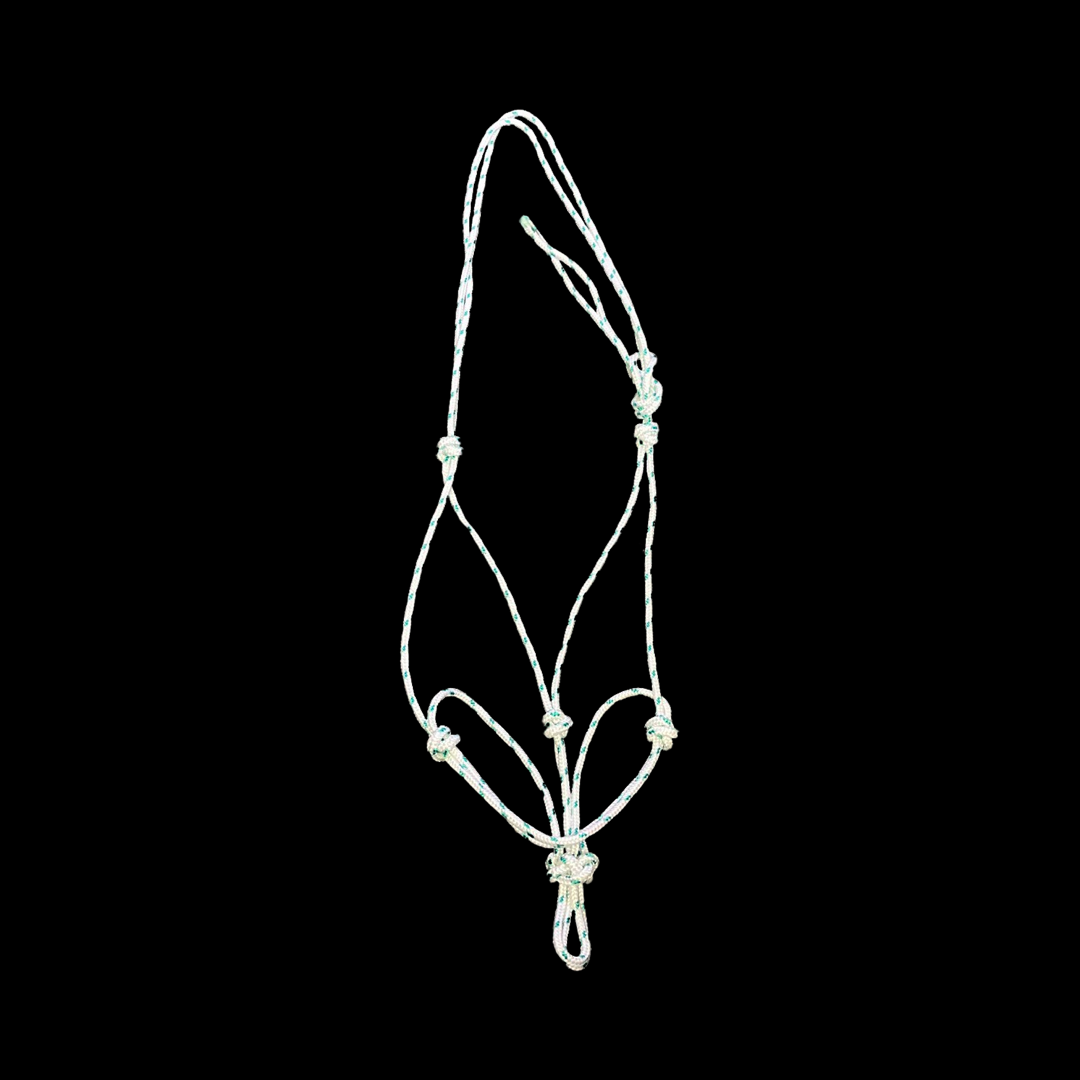 Blackie's Green and White Rope Halter