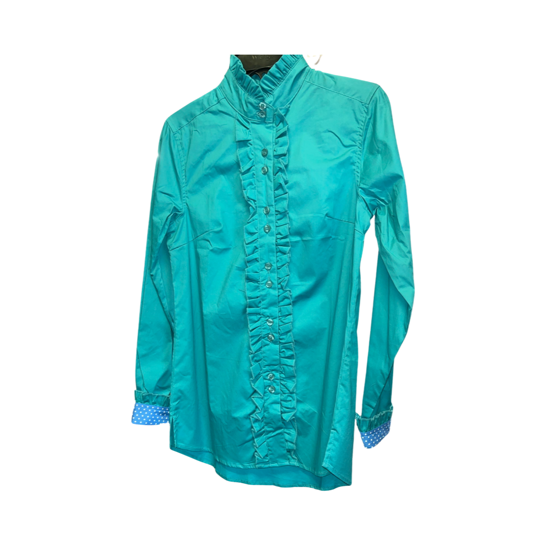 Outback - Sea Green Ruffled Front Shirt - LS