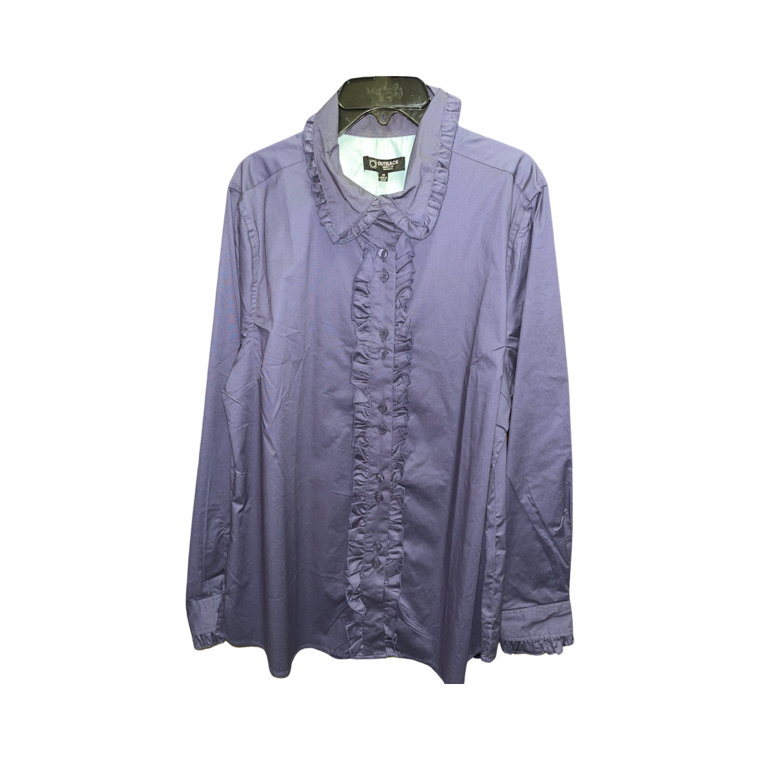 Outback - Navy Ruffle Front - LS