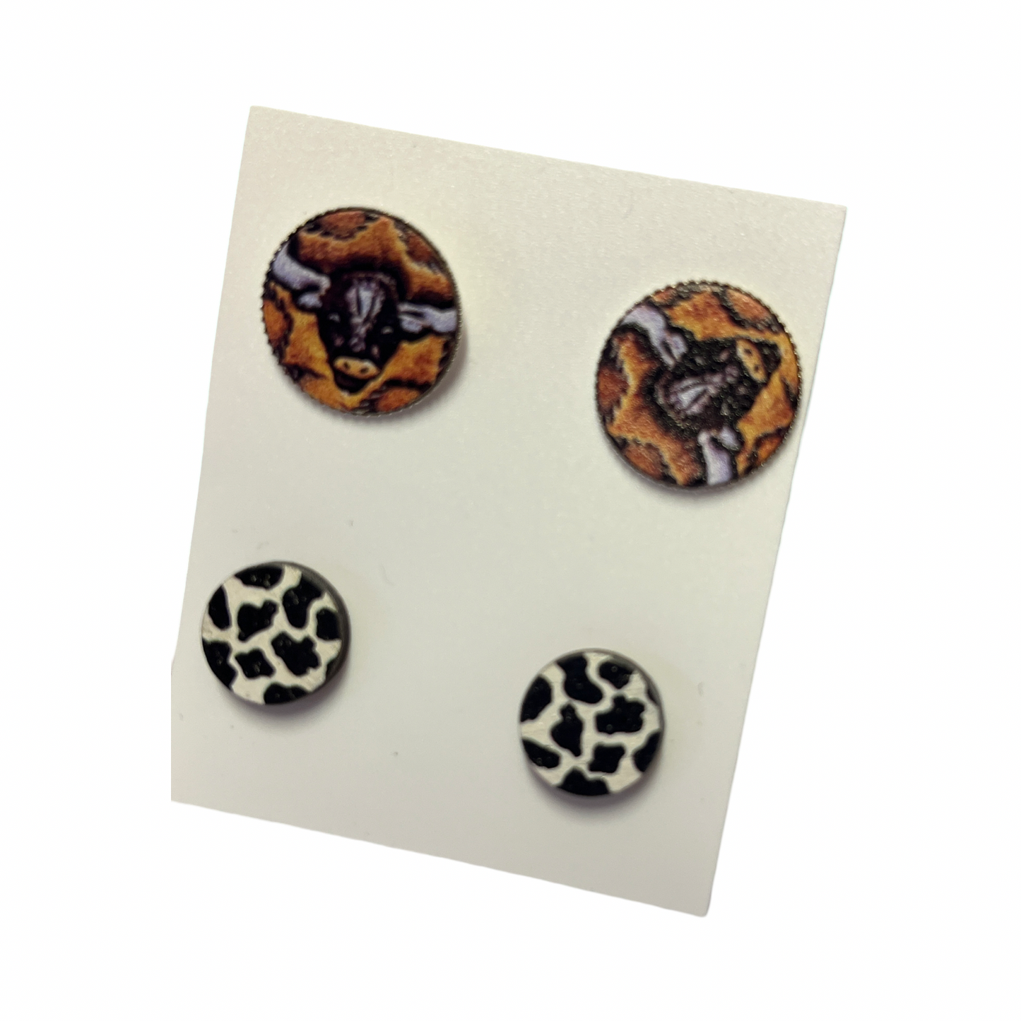 Twin Pack Timber Stud Earrings