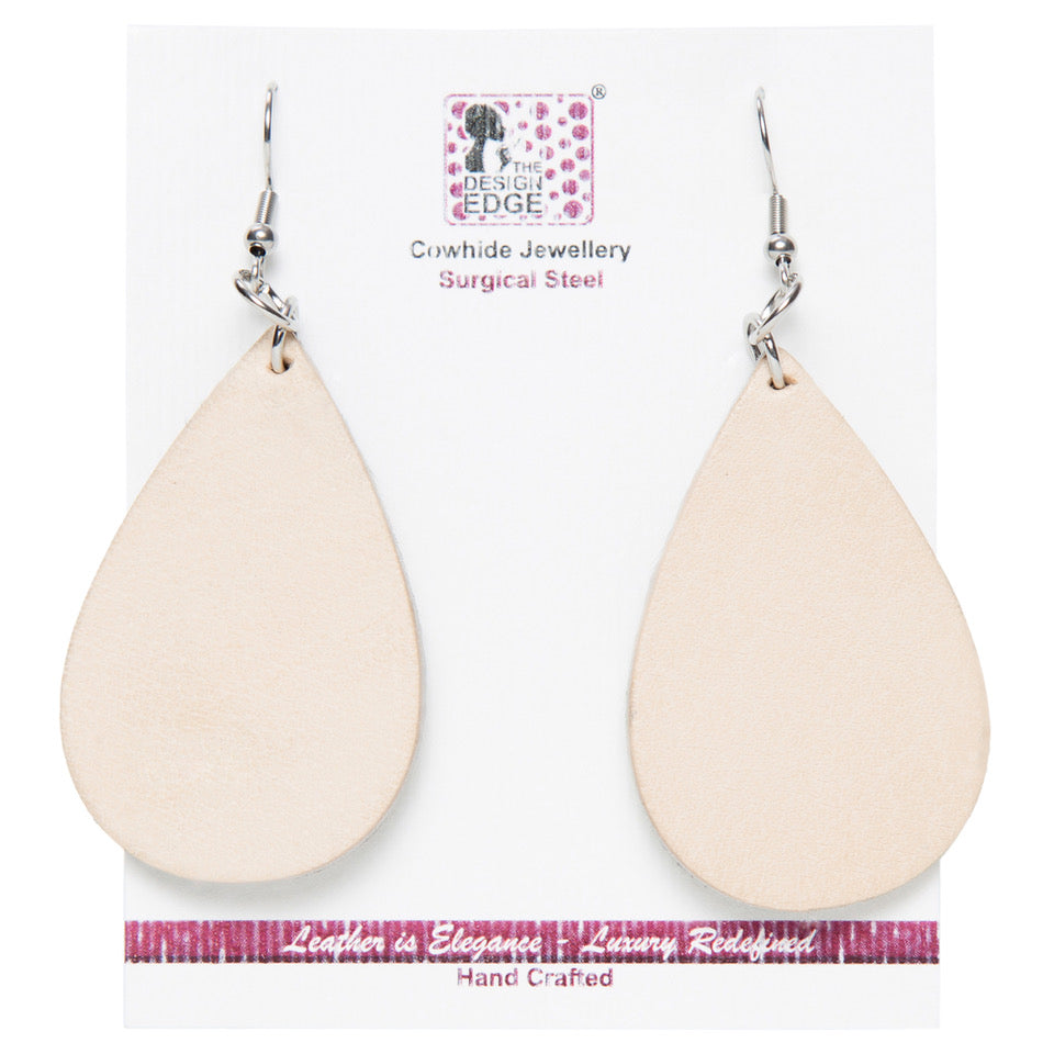 Pear Shape Hair-on Earrings – Cowhide Jewellery Surgical Steel – Tanzania