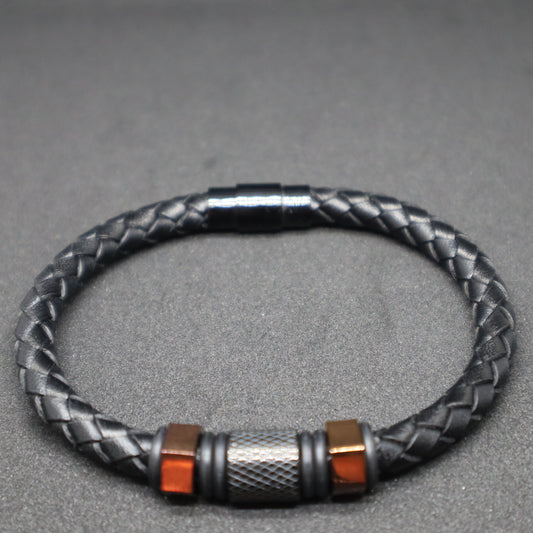 Men's Plaited Leather Bracelet