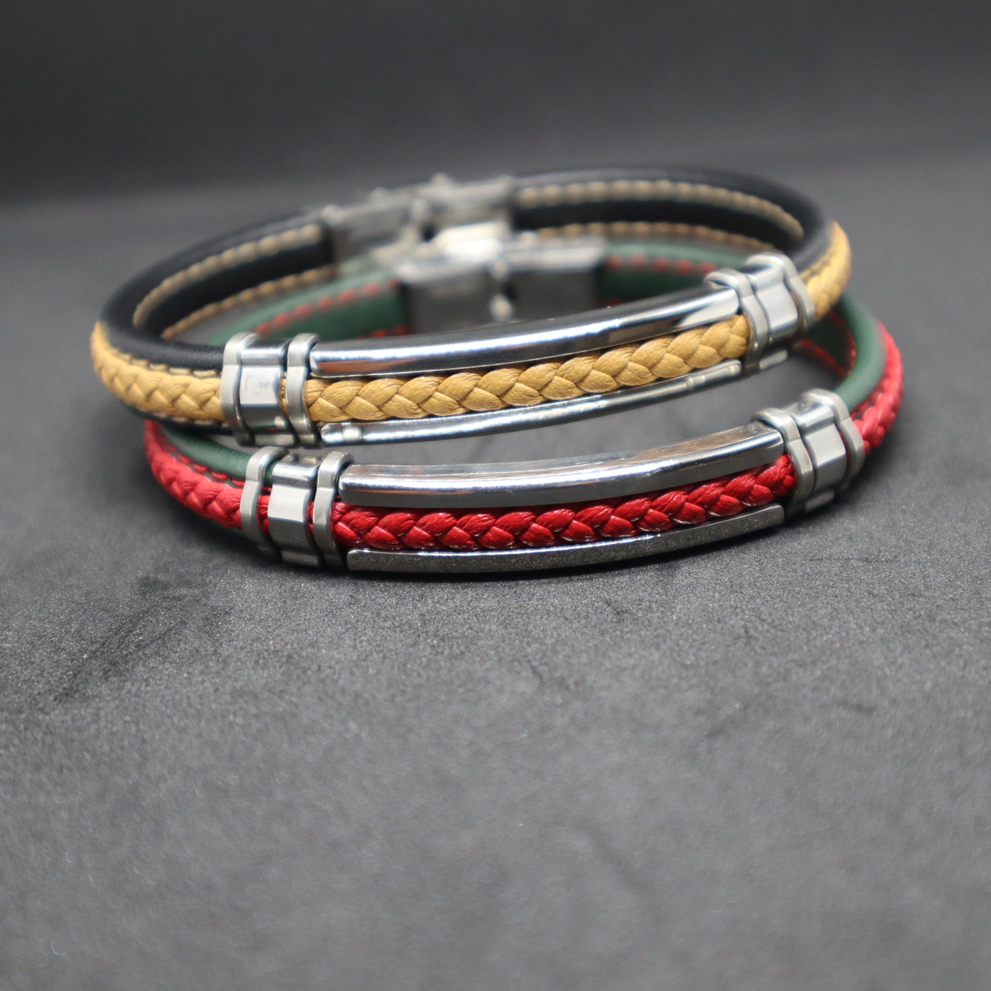 Men's Stitched and Plaited Bracelet