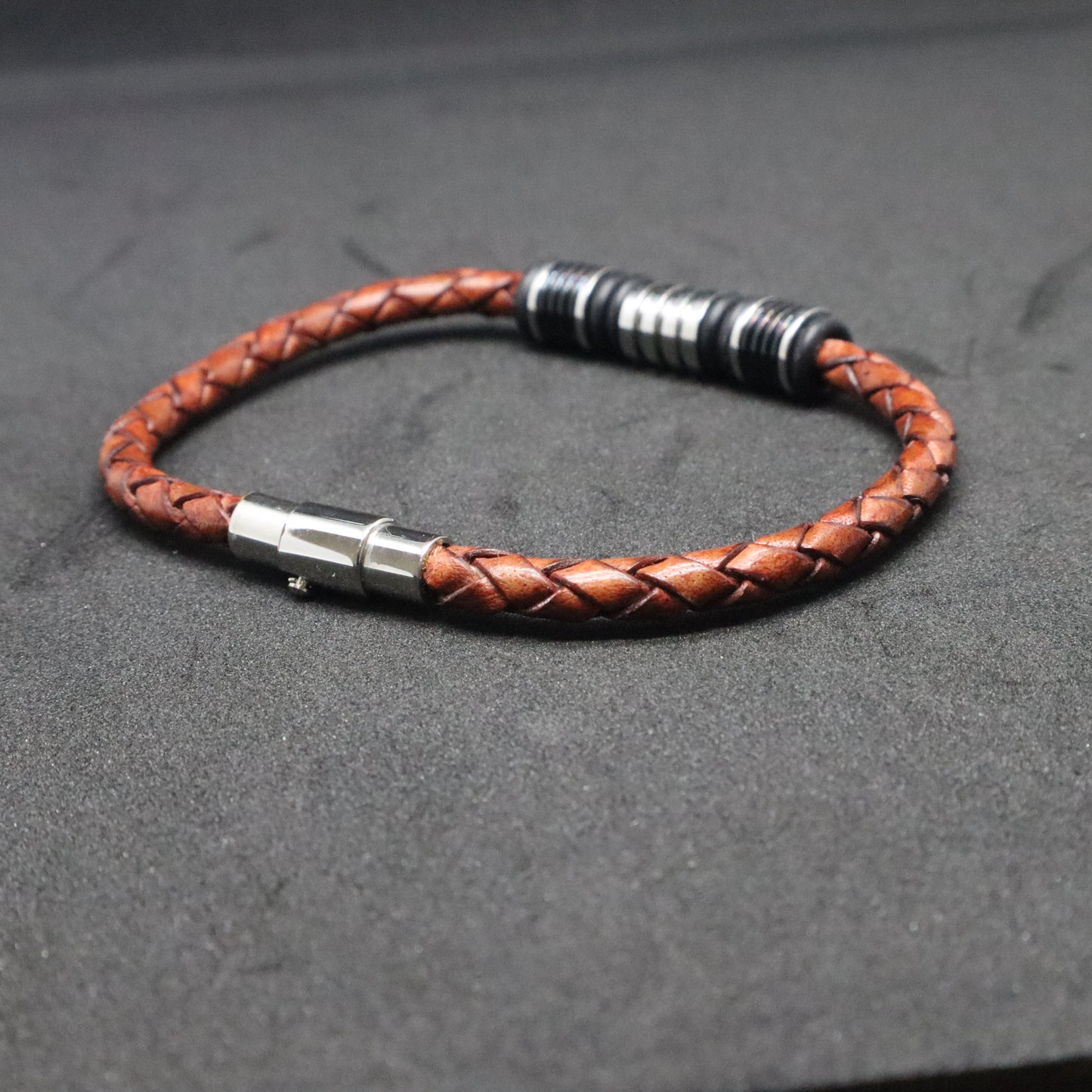 Men's Thin Round Plaited Bracelet