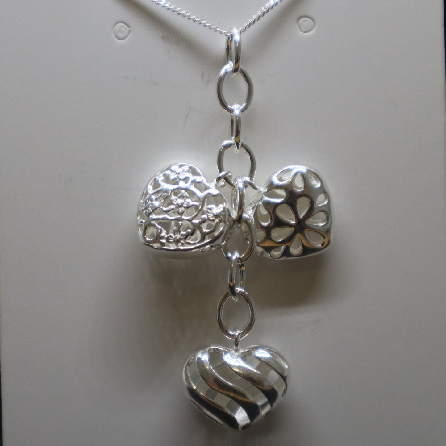 3 Hearts Sterling Silver Necklace