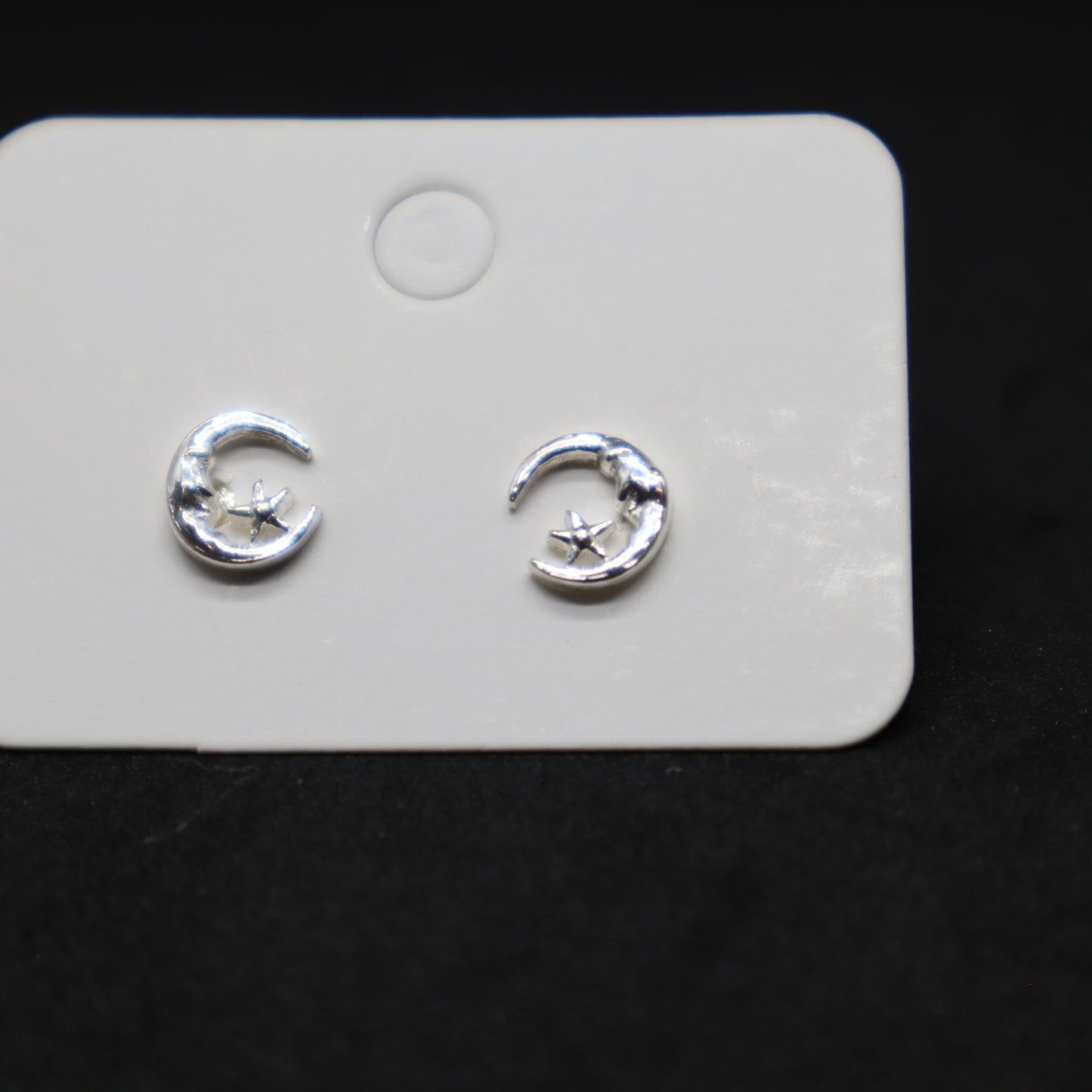 Moon & Star Sterling Silver Stud Earring