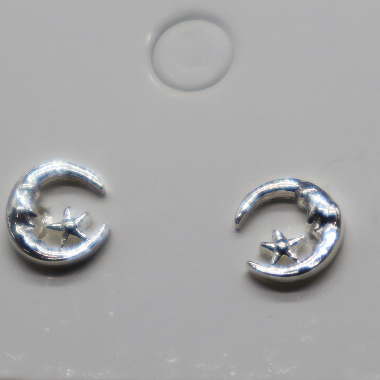 Moon & Star Sterling Silver Stud Earring