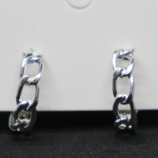 Large Chain Link Hoop Stud Earring