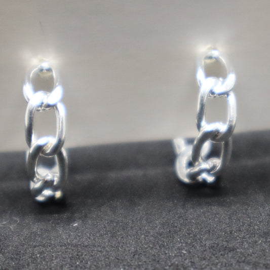 Large Chain Link Hoop Stud Earring