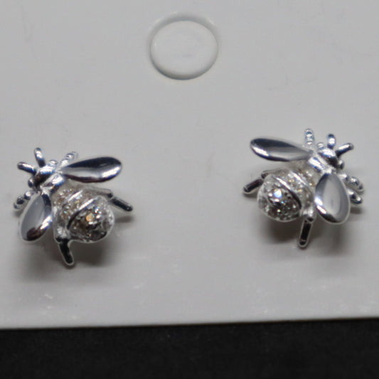 Bumble Bee Sterling Silver Stud Earring
