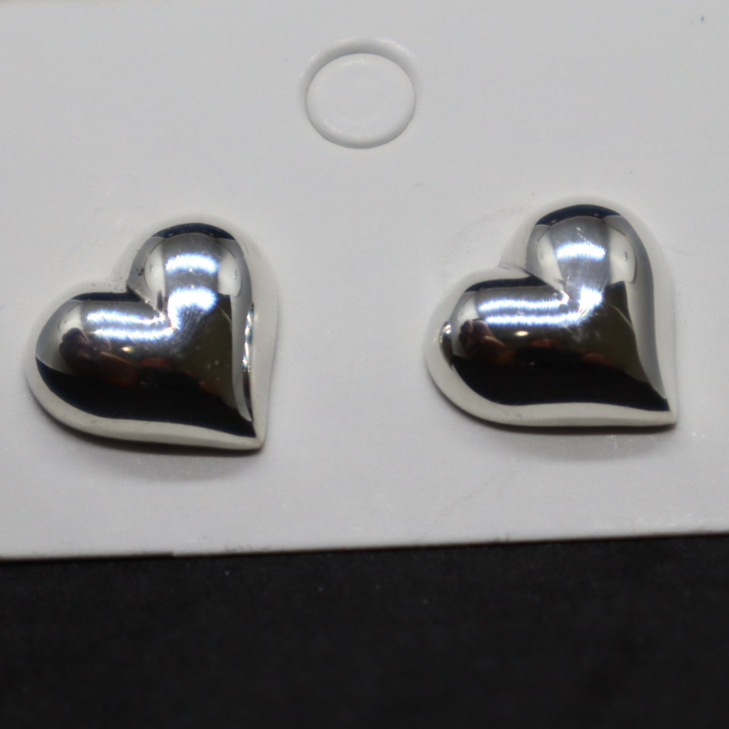 Solid Sterling Silver Heart Studs