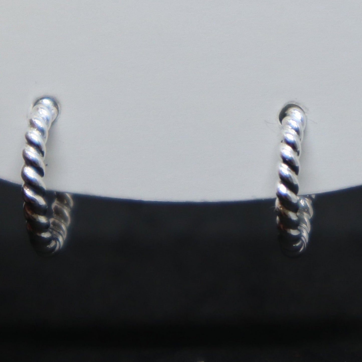 Sterling Silver Twisted Hoop Studs