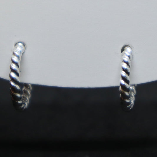 Sterling Silver Twisted Hoop Studs