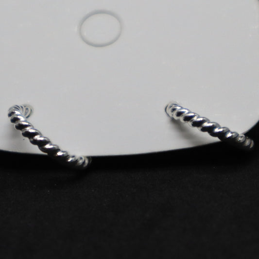 Sterling Silver Twisted Hoop Studs
