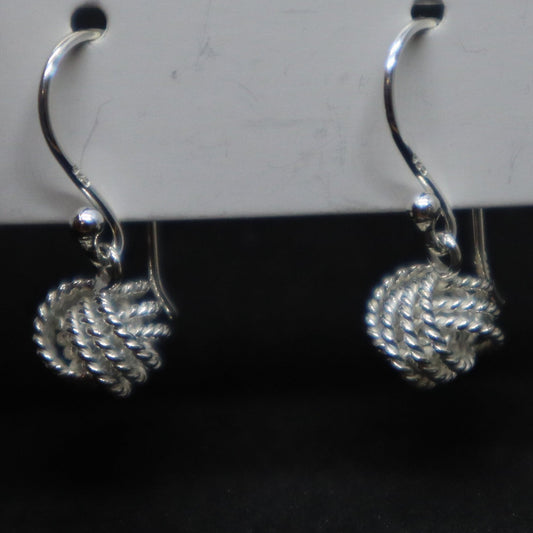 Knot Drop Sterling Silver Earrings