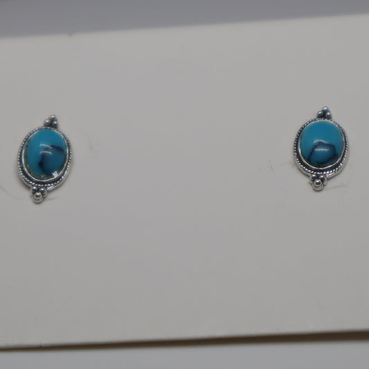 Turquiose Sterling Silver Stud Earring
