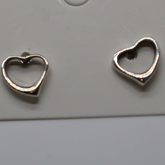 Heart Shape Sterling Silver Stud Earring