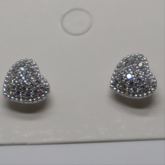 Heart Swaraski Crystal Sterling Silver Stud Earring