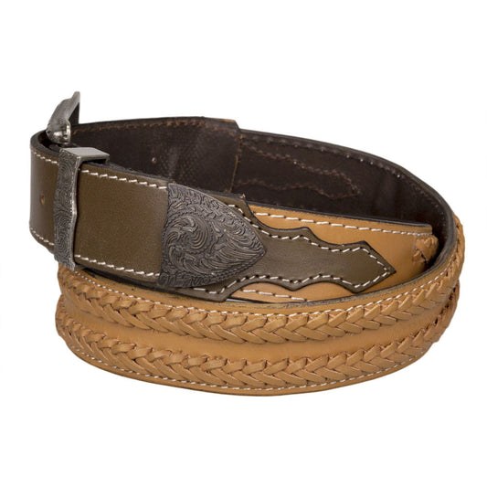 Boys Leather - Tan/Beige - Lace Design