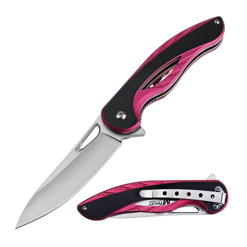 MTech Pink Folding Knife – Ball Bearing Pivot