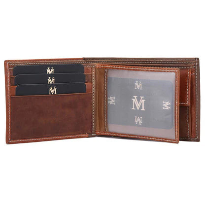 MS1 Genuine Cowhide Leather Men’s Brown Sport Wallet