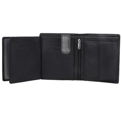 MS6 Genuine Cowhide Leather Men’s Sport Wallet – Black