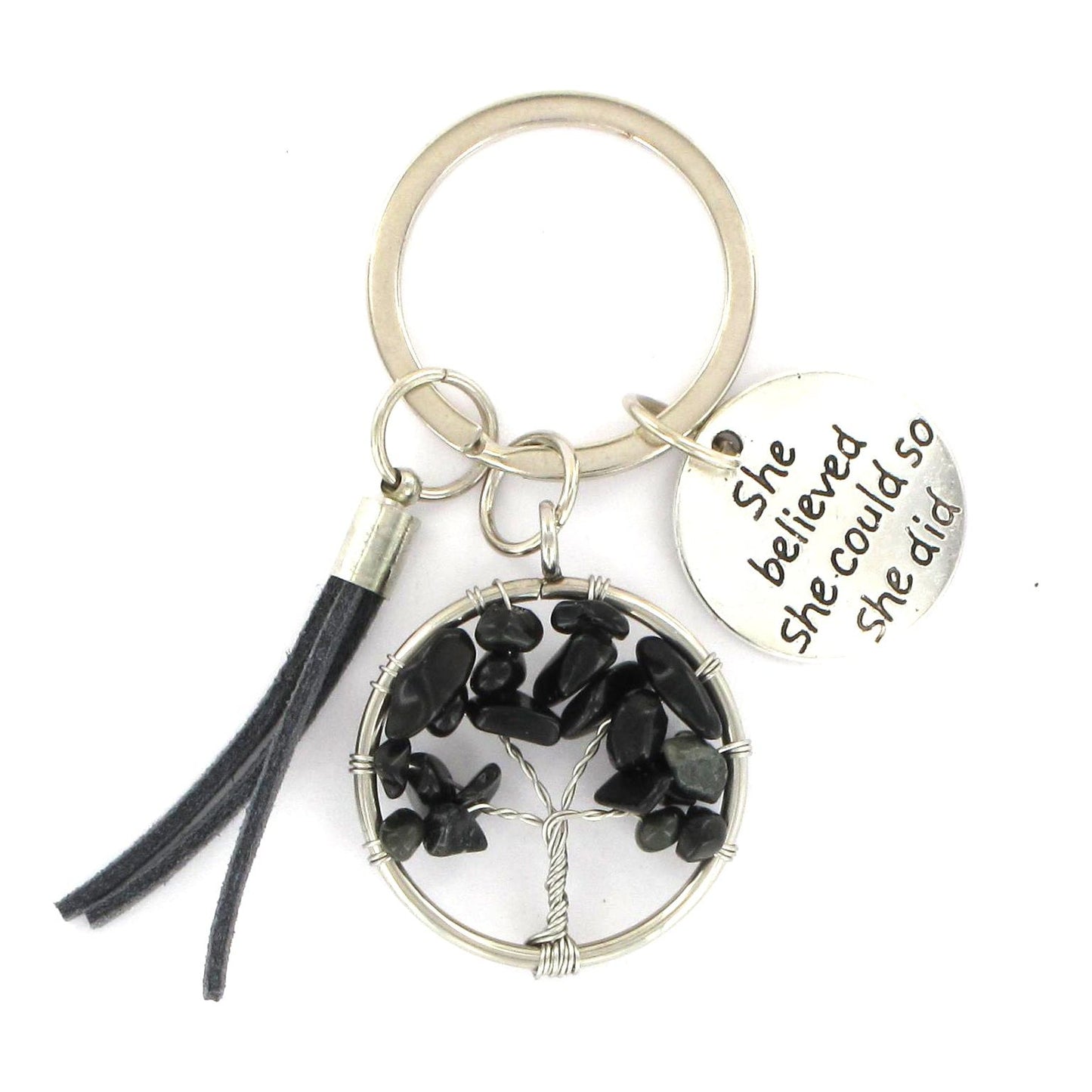 Tree of Life Keyrings – Assorted Gemstone Collection