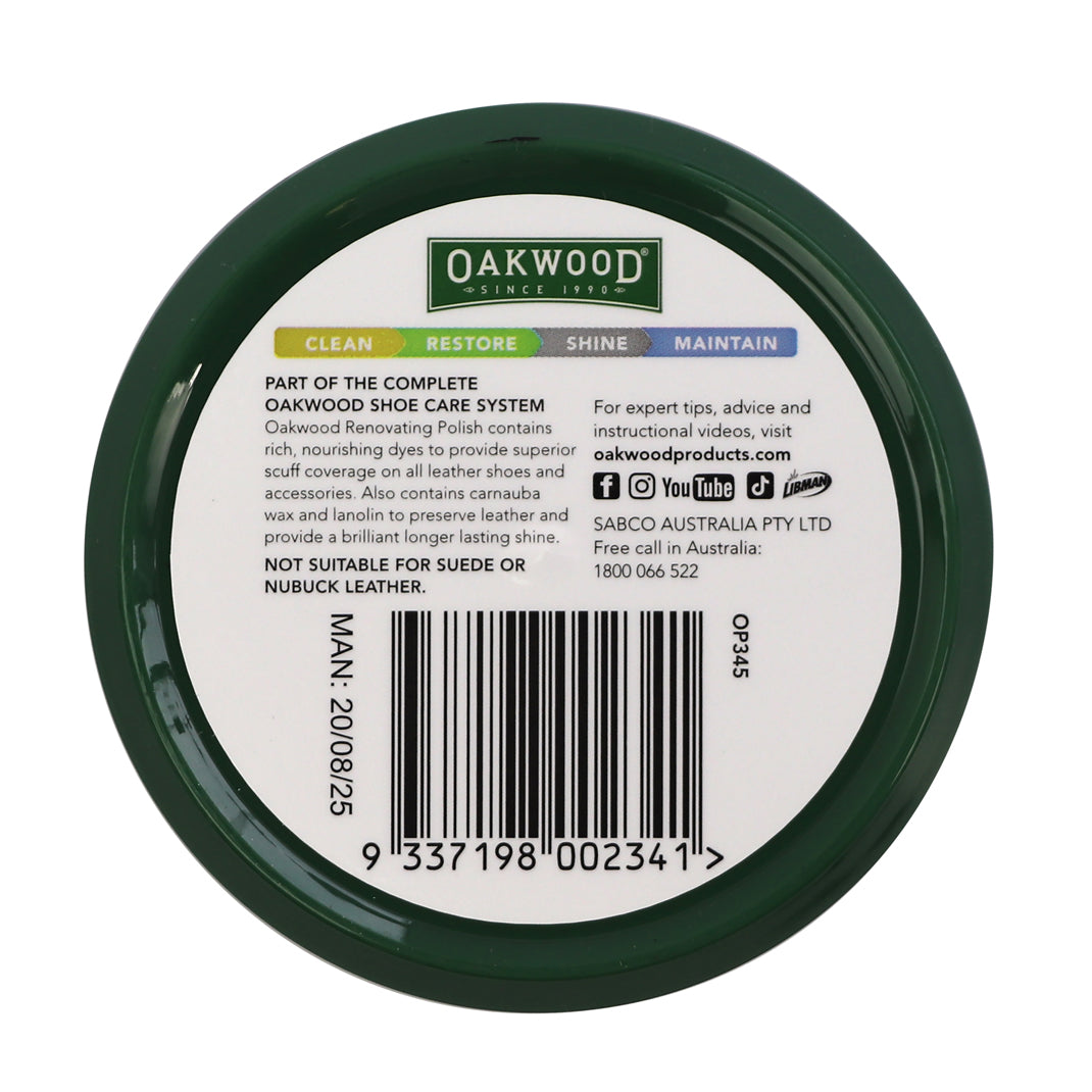 Oakwood High Gloss Shoe Polish Black 65g