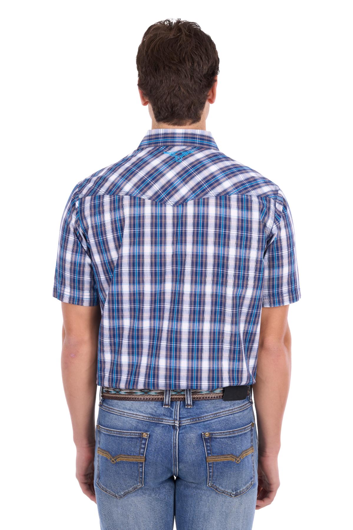 Pure Western Men’s Larry Check Western Short Sleeve Shirt