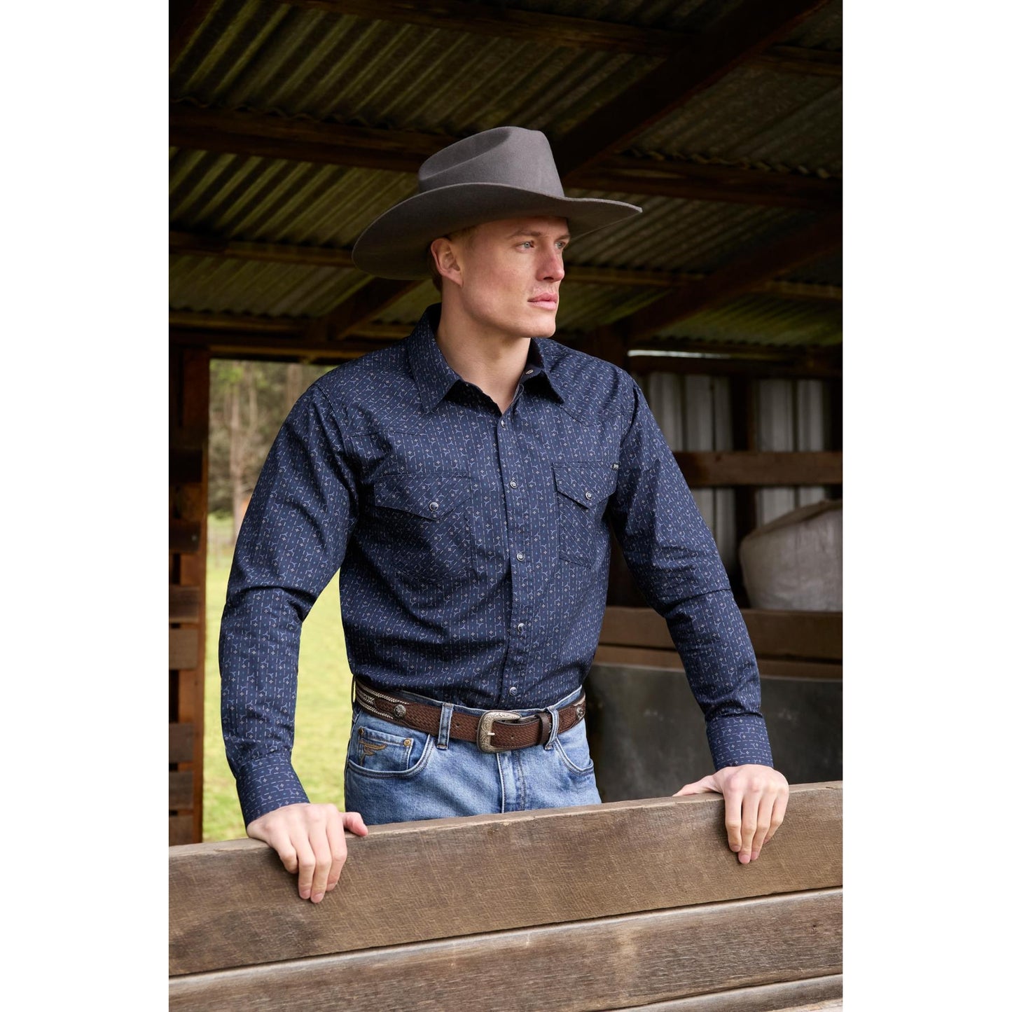 Pure Western Men’s Marc Print Western Long Sleeve Shirt