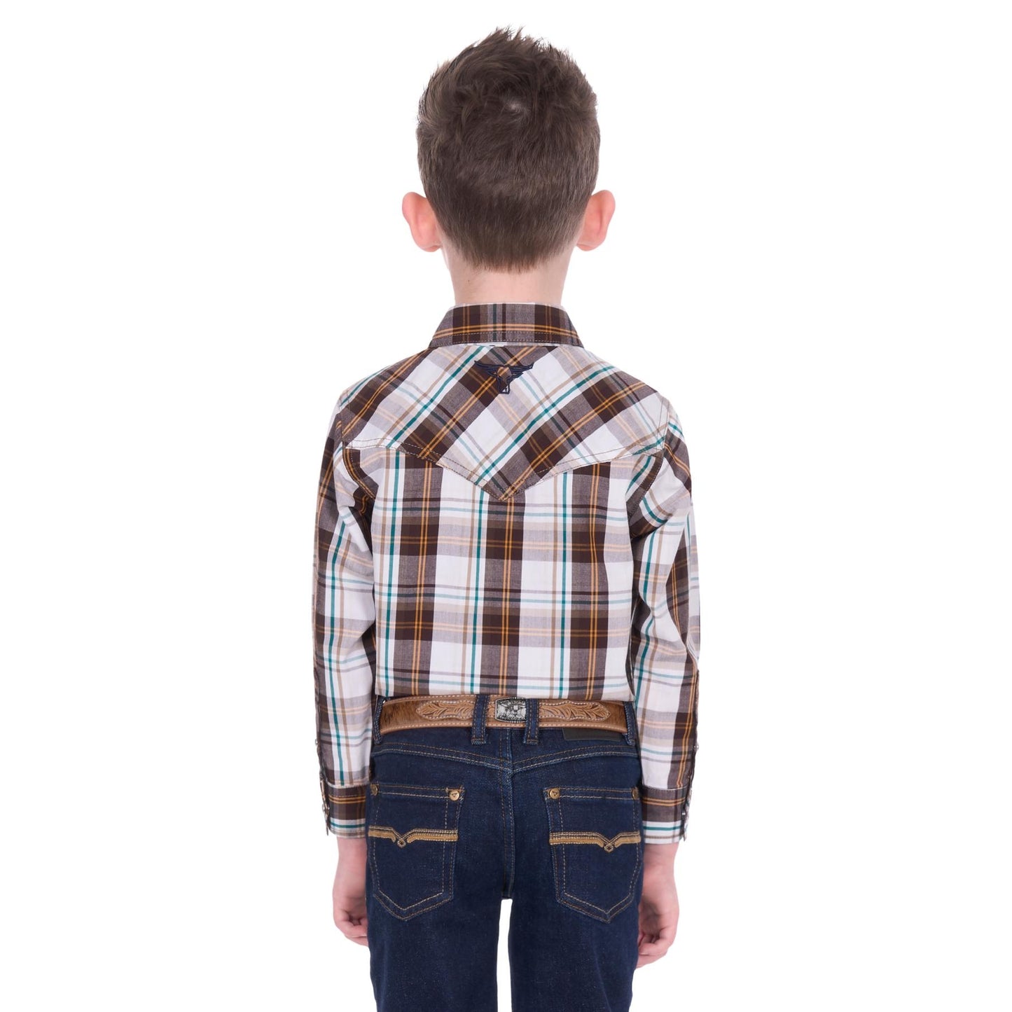 Pure Western Boy’s Roger Check Western Long Sleeve Shirt