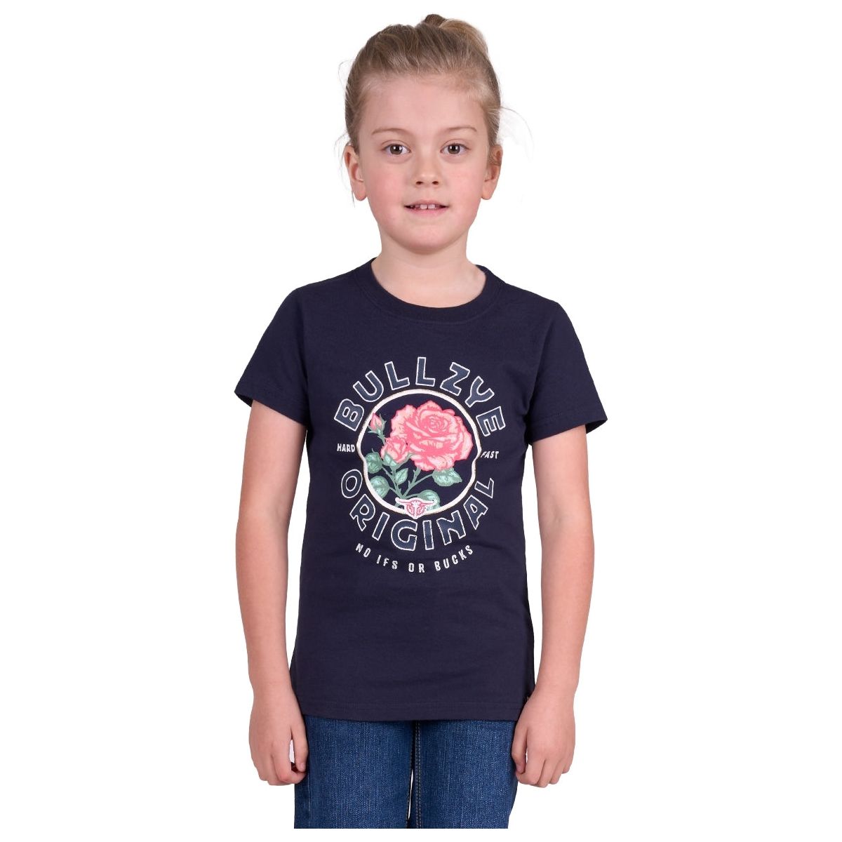 Bullzye Girls Rose Short Sleeve Tee – Navy