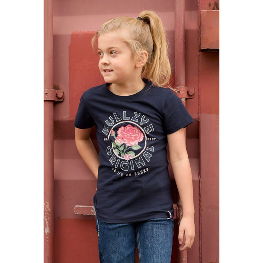 Bullzye Girls Rose Short Sleeve Tee – Navy
