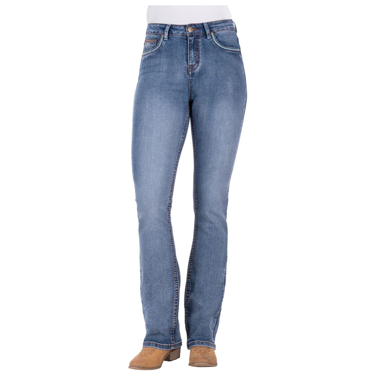 Pure Western - Nina Hi Rise Boot Cut Jeans - 34" Leg