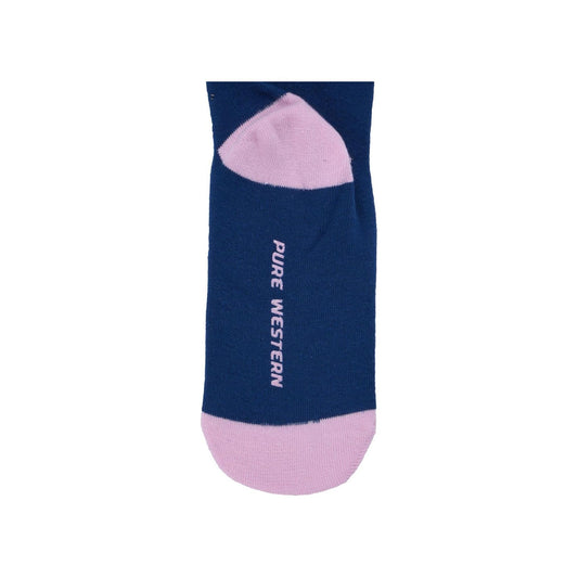 Pure Western - Navy/Pink Adult Crew Socks (Twin Pack)