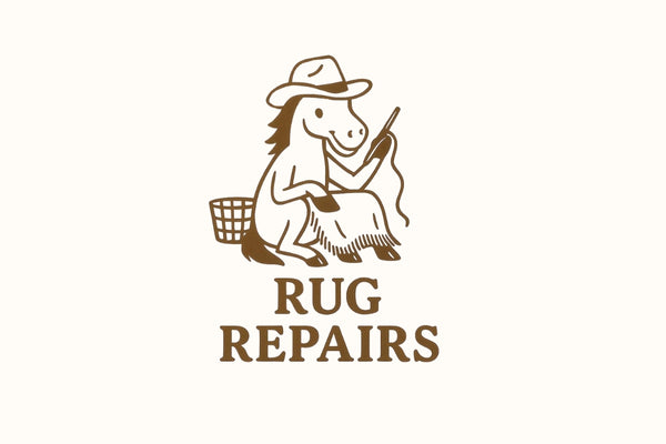 Lees Country Wear Logo Cartoon horse with Rug Repairs at the bottom