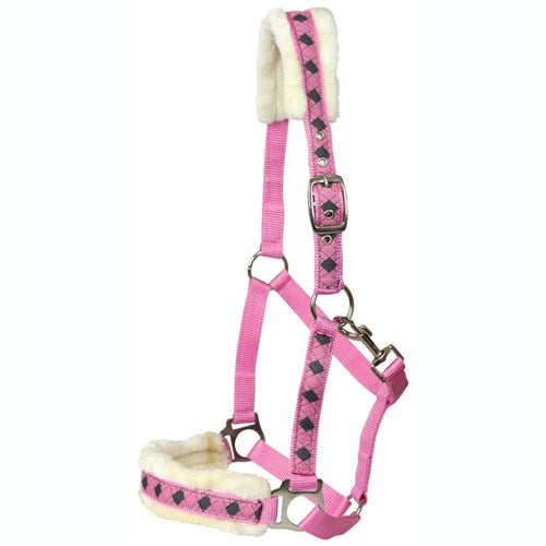 Rancher Fleece Lined Check Halter - Pink