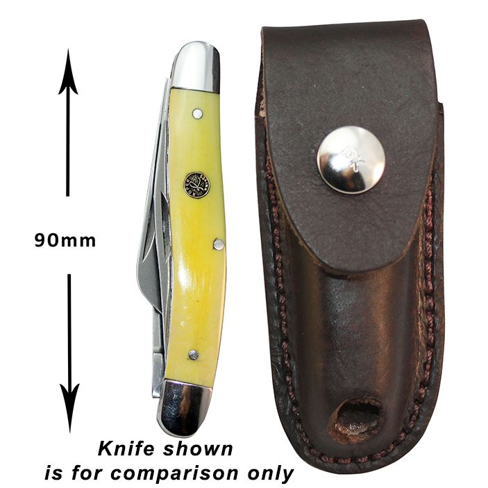 Stockman Vertical Knife Pouch – Small Brown Leather