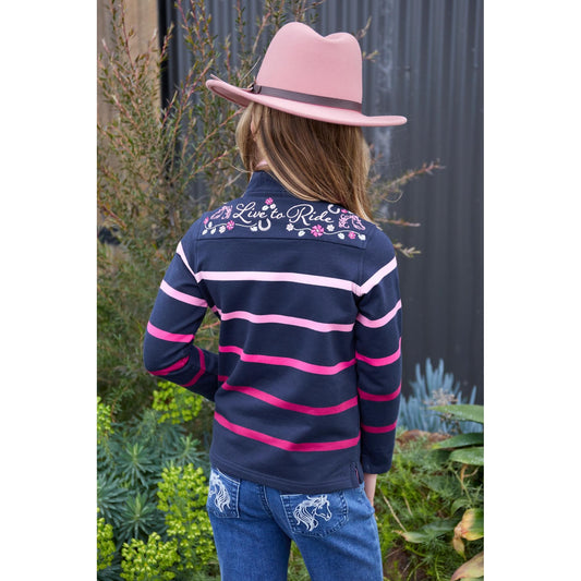 Thomas Cook Girl’s Gemma 1/4 Zip Stripe Rugby