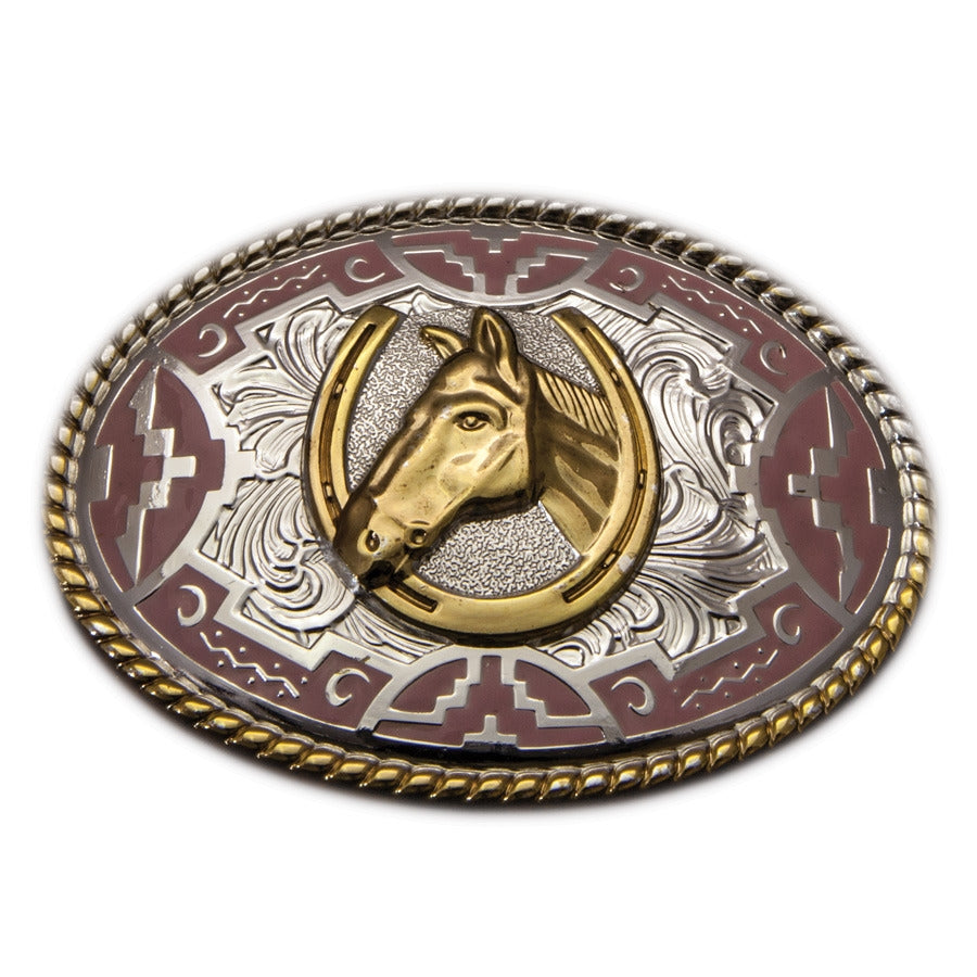 Aztec Horse Head Buckle – Pink