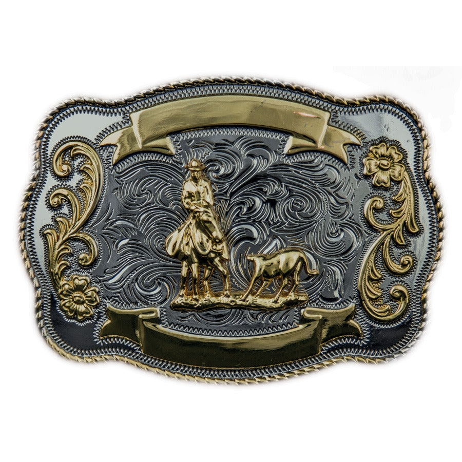 Cutting Horse Western Belt Buckle