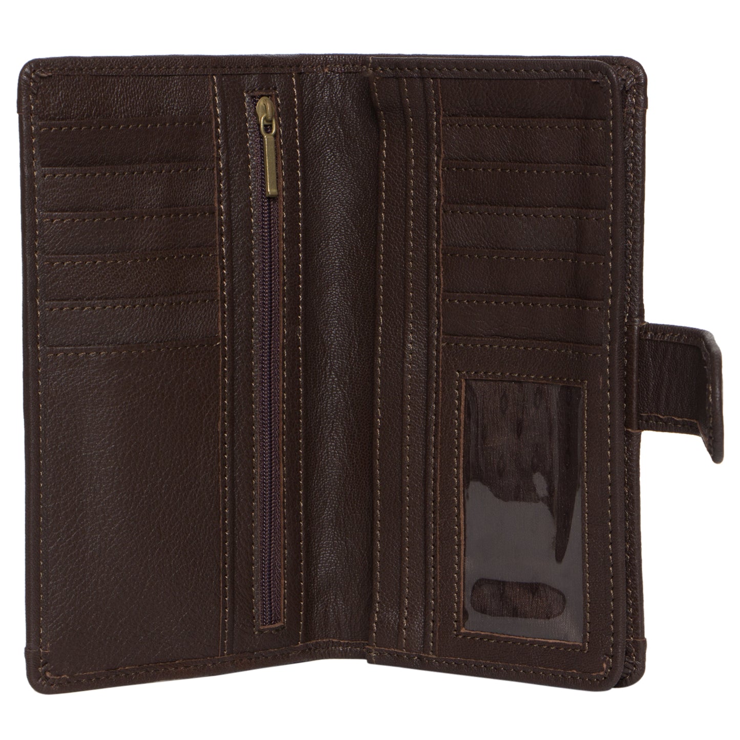 Tooling Leather Carved Clutch Wallet - Black