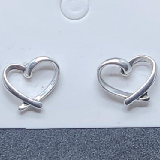 Sterling Silver Heart Stud Earring