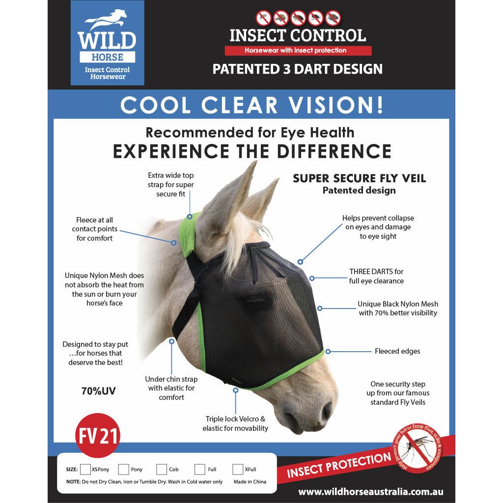 Wild Horse Australia - FV21 – Horse Fly Veil Super Secure
