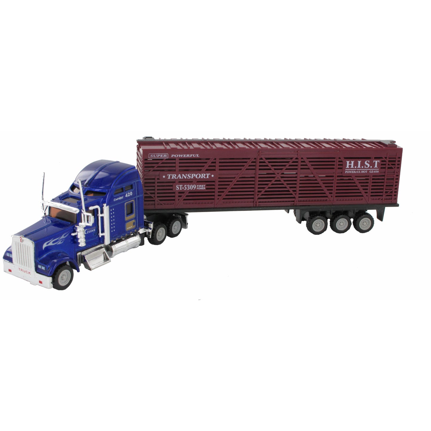 🚛 Semi Trailer Truck Set – Tanker, Coal Truck, Cattle Truck & Shipping Container