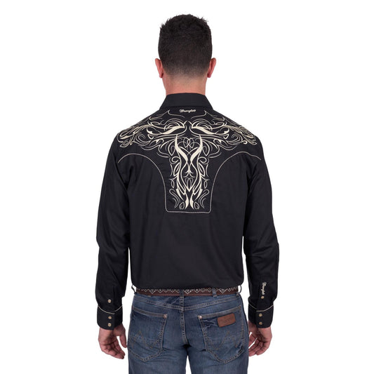 Wrangler Men’s Carlos Embroidered Long Sleeve Shirt