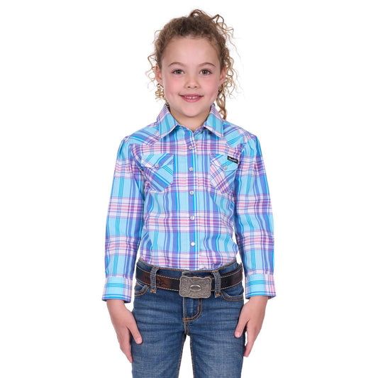 Wrangler Girls’ Emily Check Long Sleeve Shirt